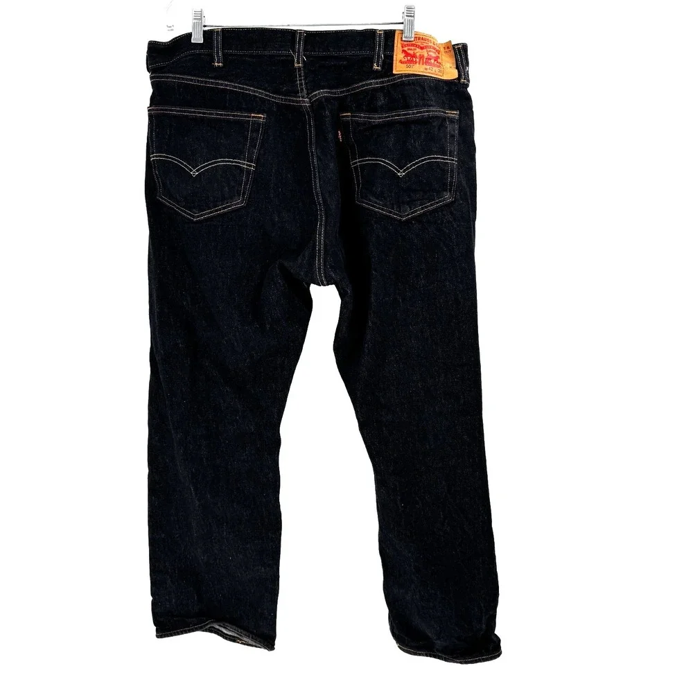 Levis 501 Jeans Men's 42X30 Straight Button‎ Fly Dark Wash Black Preppy Skater